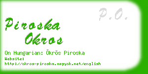 piroska okros business card