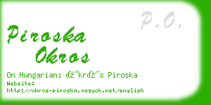 piroska okros business card